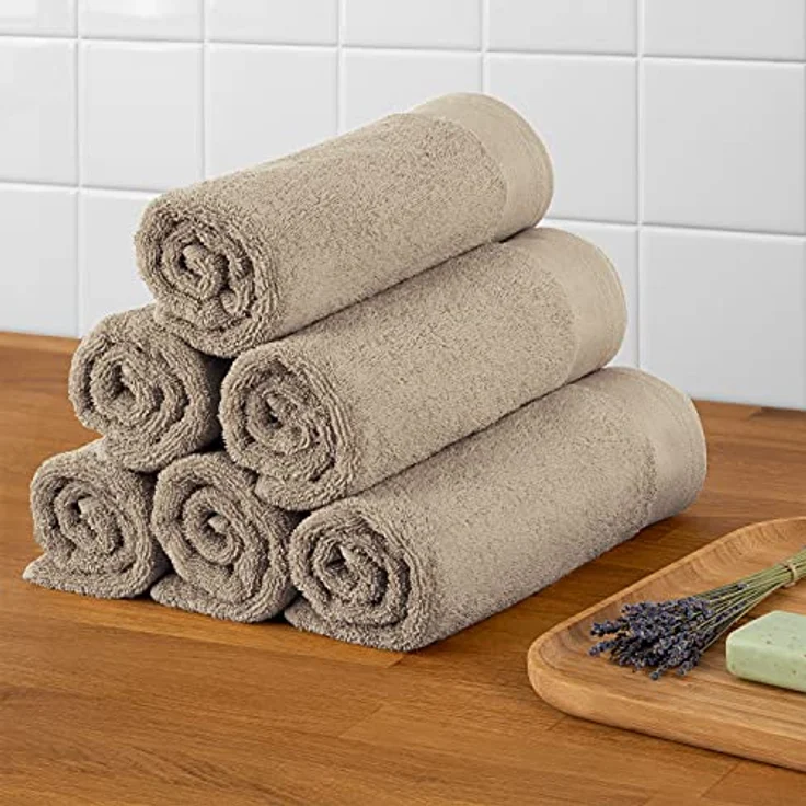 Blumtal Saunatuch, Taupe, 80x200 cm, 100% Baumwolle, Oeko-Tex zertifiziert, 2er Set, mit praktischer Aufhängschlaufe – Bild 5