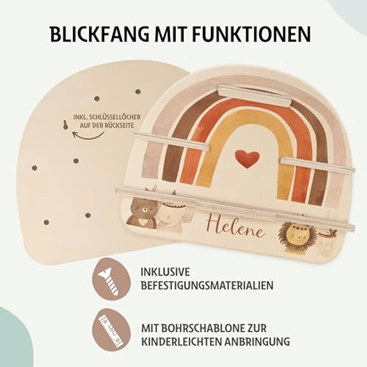 Kidsmood - Tonie Regal fürs Kinderzimmer– Liebevoll gestaltetes Wandregal mit abgerundeten Ecken & Kanten für Toniebox 2 mit Namen & Metallplättchen | Personalisierte Geschenke für Kinder – Bild 4