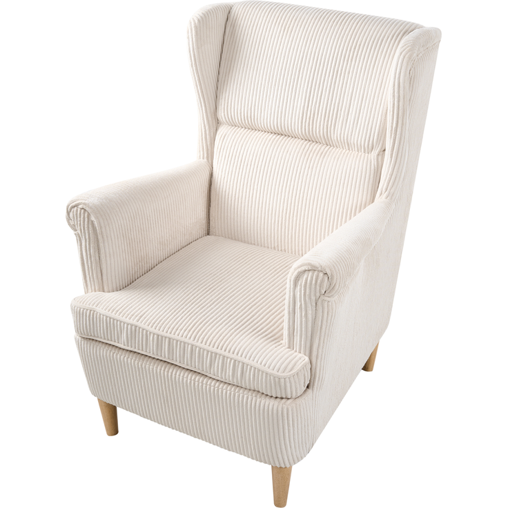 Ohrensessel ABSON Cord Hellbeige – Bild 7