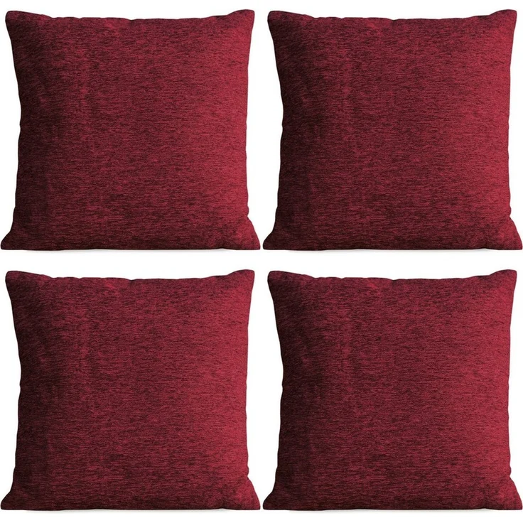 matches21 HOME & HOBBY Kissenbezüge 4er Set Kissenhüllen 45x45 cm dunkelrot meliert als weiche Dekokissen, (4 Stück), Zierkissen-Bezüge für Sofa-Kissen, Couch-Kissen – Bild 5