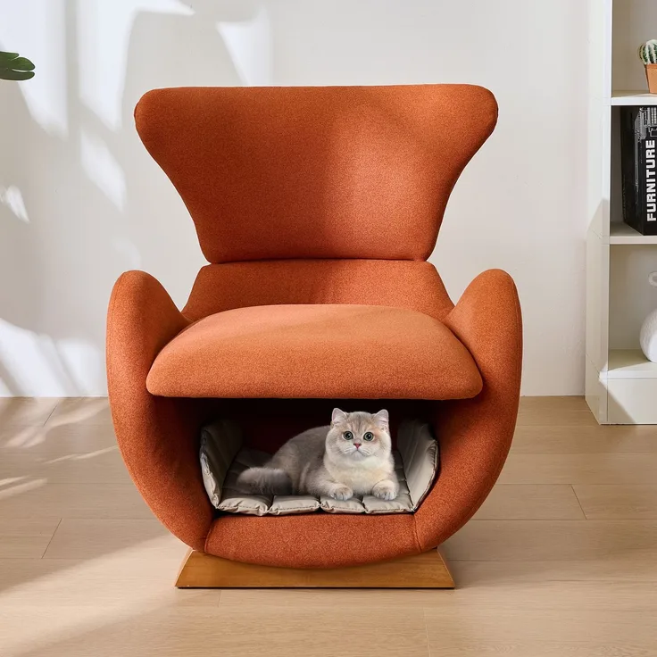 Merax Einzelsofa, Designer-Loungesessel im Walhai-Look – haustierfreundlicher Loungesessel, bietet Katzen und kleinen Hunden einen Rückzugsort, anti-Katzen-Kratz-Stoff