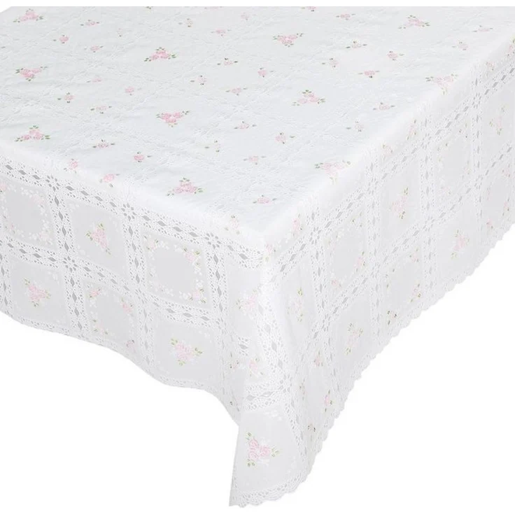 ANRO Tischdecke Lace Vinyltischdecke Häkelspitze Gartentischdecke (Einzelstück 1-tlg), Relief Lace Vinyl 138x100cm wasserabweisend – Bild 4