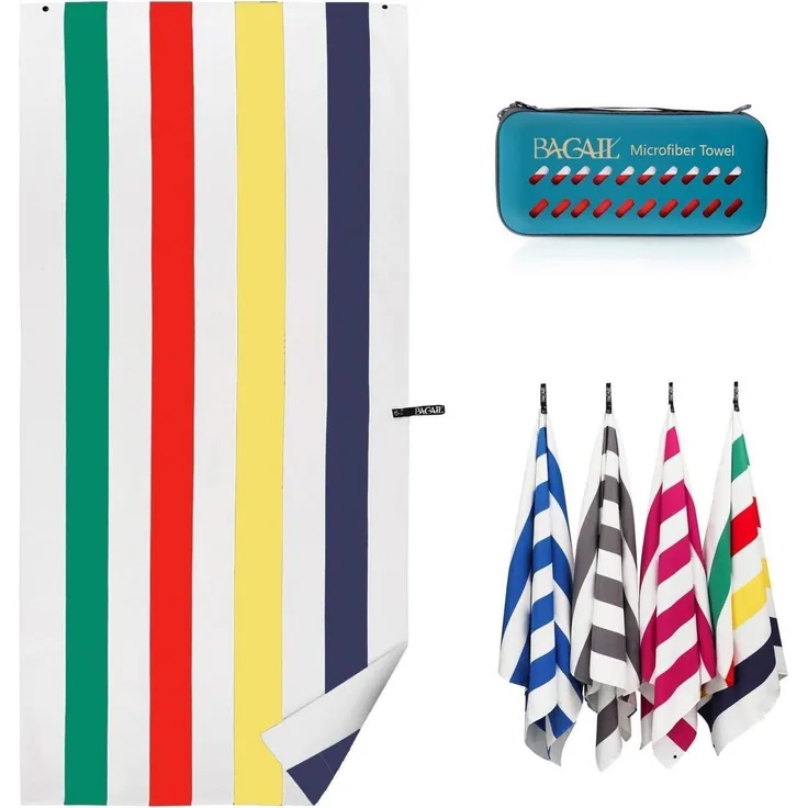 Strandtuch Mikrofaser Streifen Mehrfarbig XXL 180x90cm
