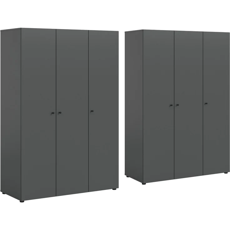 Home affaire Kleiderschrank BILLINGS, TOPSELLER!, Schlafzimmerschrank, Schrank, Garderobenschrank (OTTO BESTSELLER, Garderobe & Schlafzimmer) Breite 240cm, grau, 6-türig, inkl. 2 Kleiderstangen und 8 Ablageböden – Bild 2