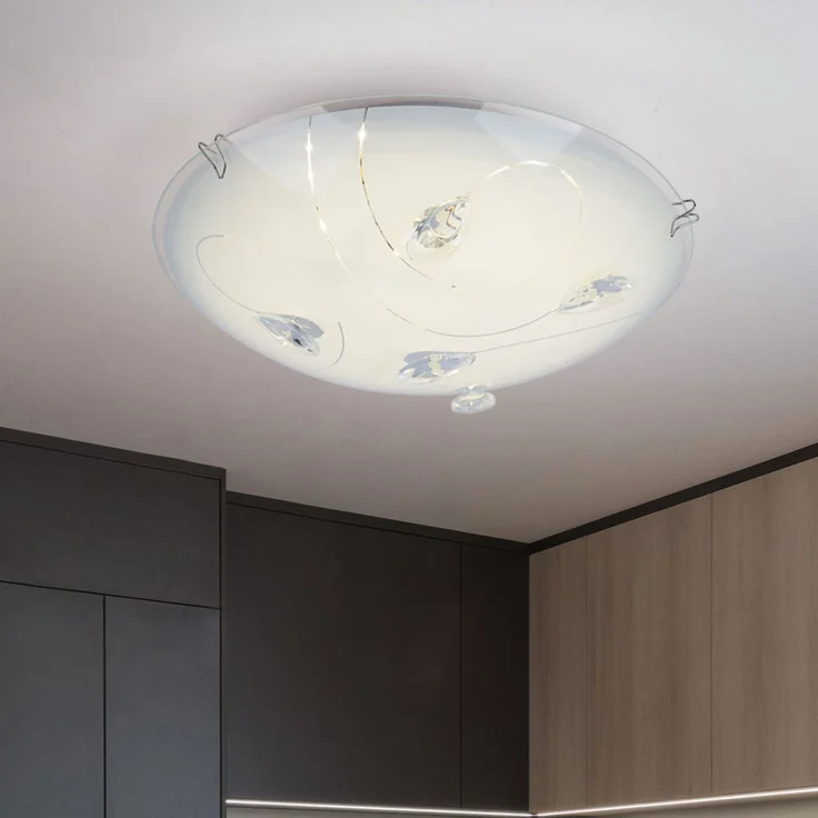 LED Deckenlampe, silber, satiniert, rund, D 25 cm – Bild 4