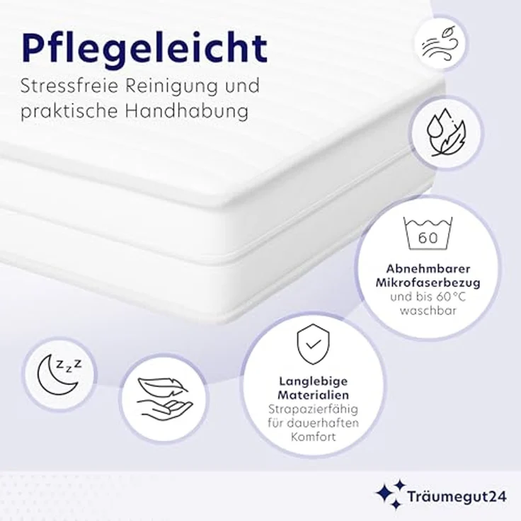 Träumegut24 AquaFlex® ergonomische 7-Zonen Kaltschaummatratze, Öko-Tex Zertifiziert, Höhe 16 cm, 140x200 cm, H3 – Bild 4