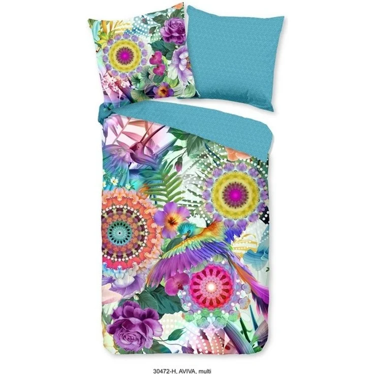 HIP Mako Satin Bettwäsche 155 X 220 cm + 1 x 80 X 80 cm Aviva bunt – Bild 4