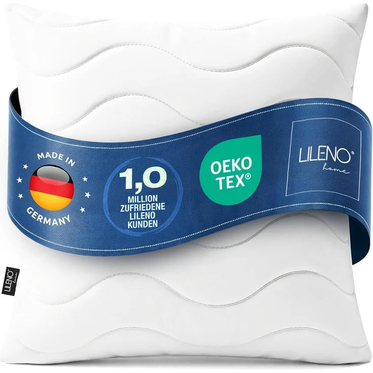 LILENO HOME Allergiker Kopfkissen 80x80 (1er Set) – 95°C waschbar, Oeko-Tex & Made in DE – Kissen 80x80 anpassbar für himmlischen Schlaf – Haut schmeichelndes & geruchsfreies Pillow – Bild 1