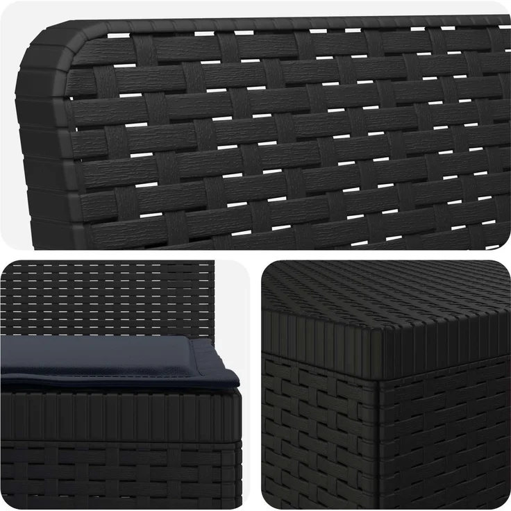 vidaXL 6-Sitzer Garten Sofa mit Kissen Rattan Look PP Anthrazit 3444109 – Bild 7