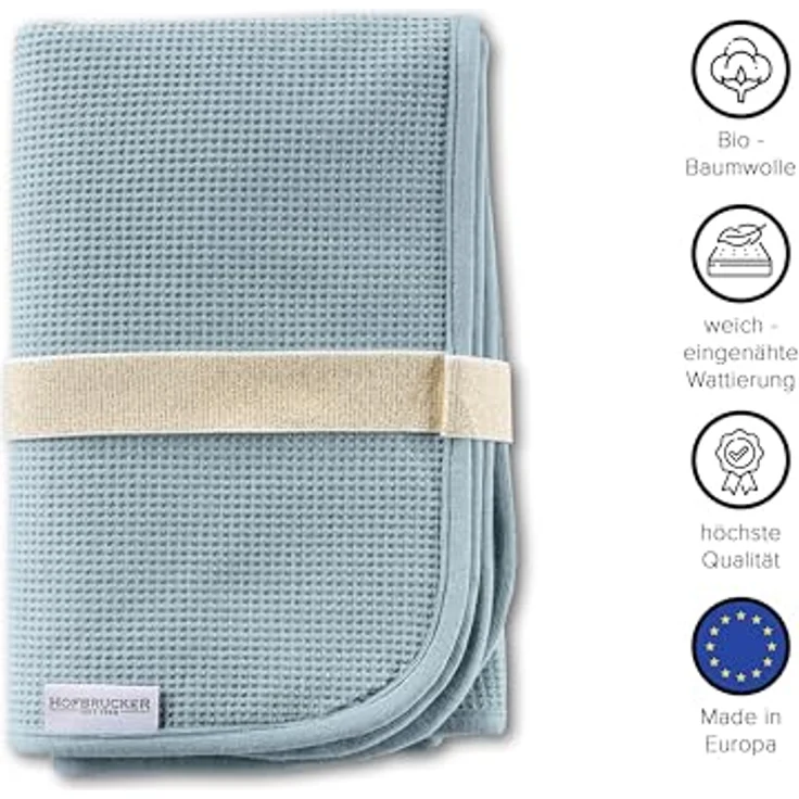 Hofbrucker® Windeltasche mit Wickelunterlage für unterwegs, faltbare Wickelclutch mit Organizer für Windeln & Feuchttücher, Abwischbar, Must Have für die Baby Erstausstattung (taubenblau) – Bild 3