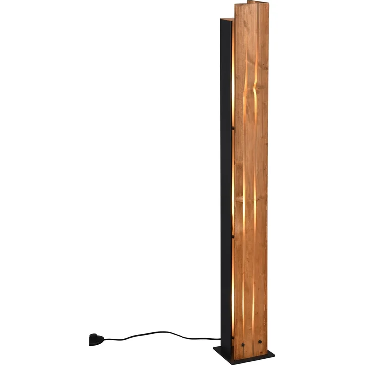 Kleine dimmbare LED Stehleuchte mit Naturholz, Höhe 120cm – Bild 2