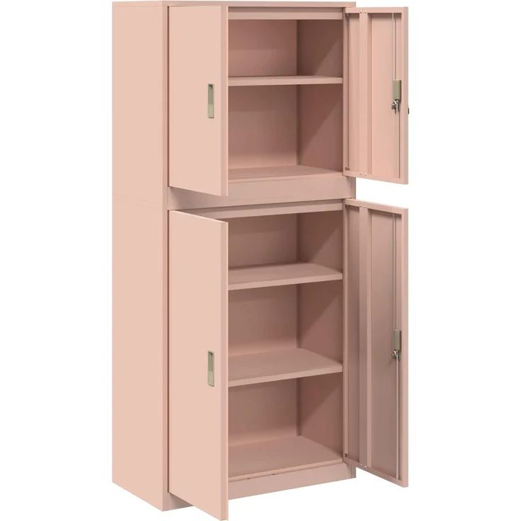 vidaXL Aufbewahrungsschrank 2 stk. Rosa 80 x 40 x 175 cm Stahl 3438736 – Bild 7