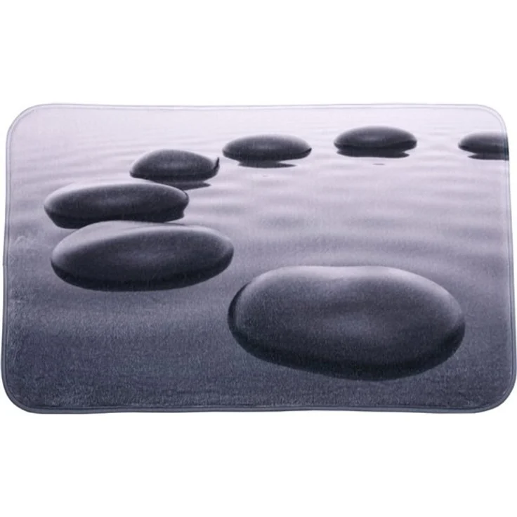 Sanilo Badematte Black Stones, rutschhemmend, waschbar, schnelltrocknend, Polyester, rechteckig, sehr weich, hochwertig & modern, 50 x 80 cm oder 70 x 110 cm – Bild 4