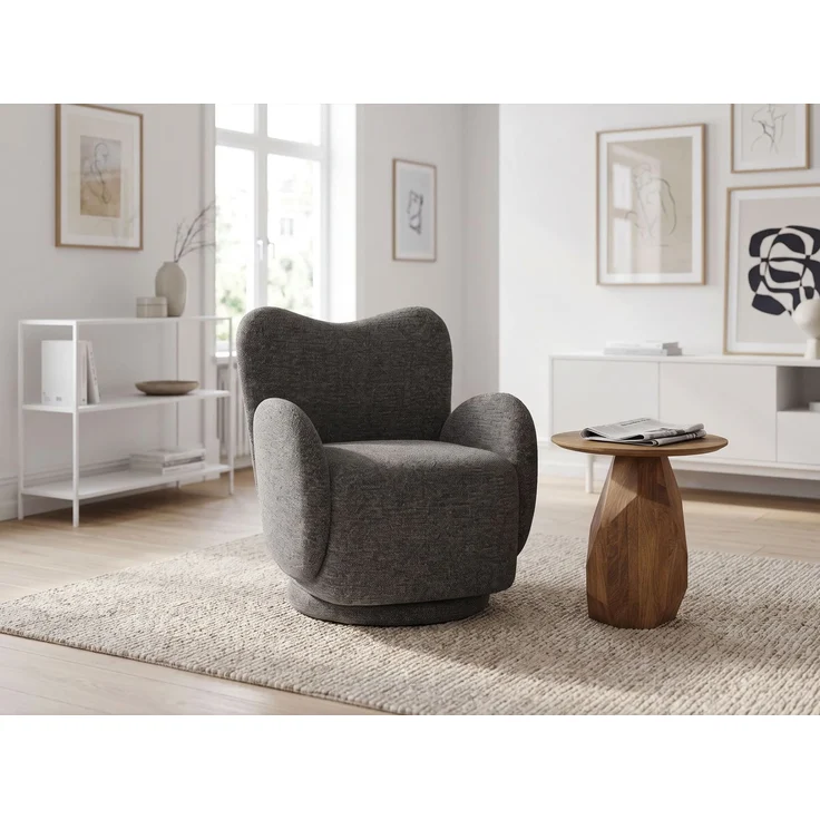 LC Home Sessel »Vegas« Webstoff dunkelgrau – drehbarer Polstersessel & Relaxsessel mit Armlehnen – Bild 2