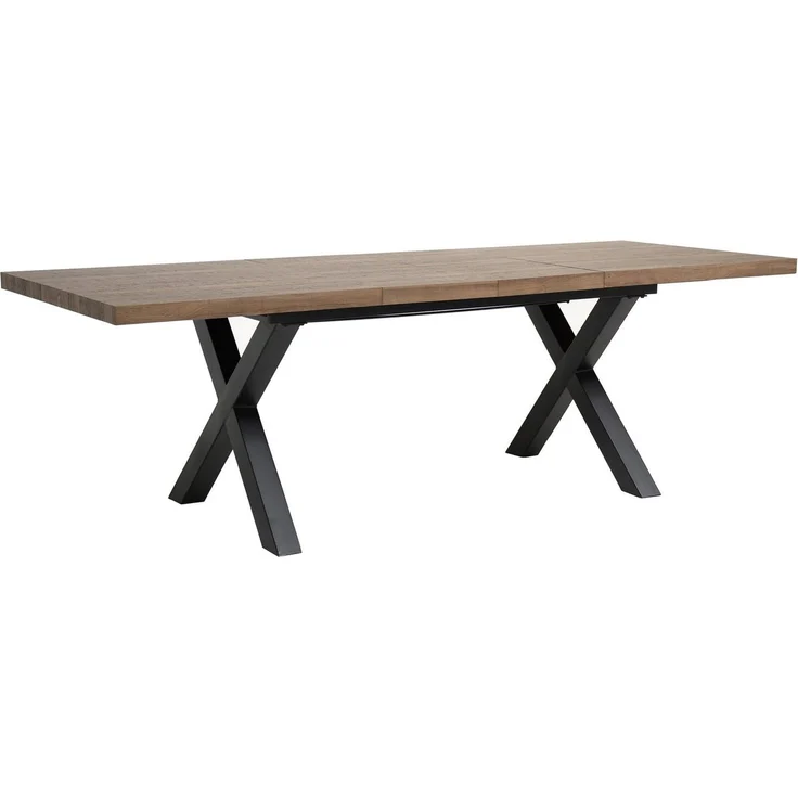 Beautysofa Esstisch TAVERO 160–240 ausziehbar, Synchronauszug (Zwei Dekore zur Auswahl, Massive Optik mit 50 mm starker Tischplatte), X-Metallbeine – Bild 3