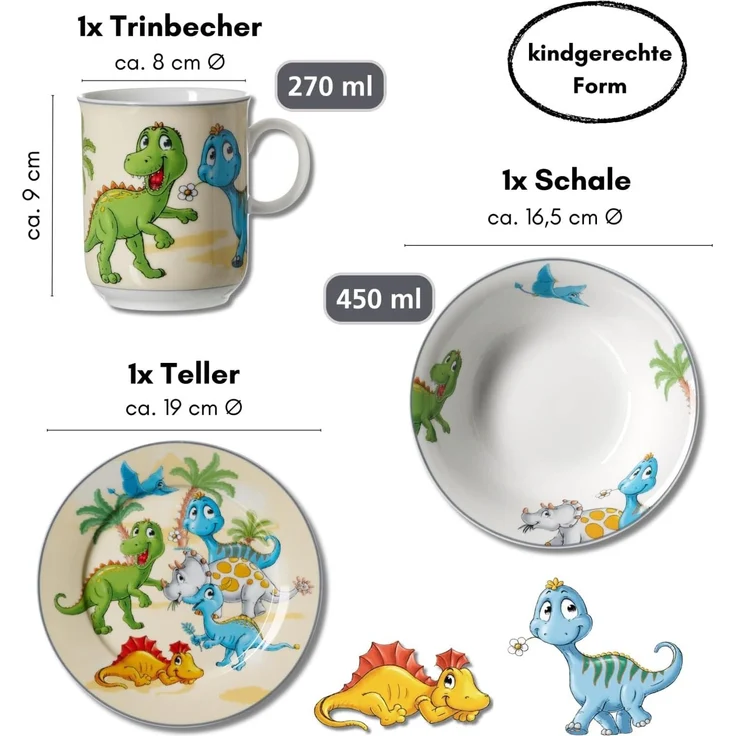 Ritzenhoff & Breker DINO Kindergeschirr-Set 3-teilig – Bild 5