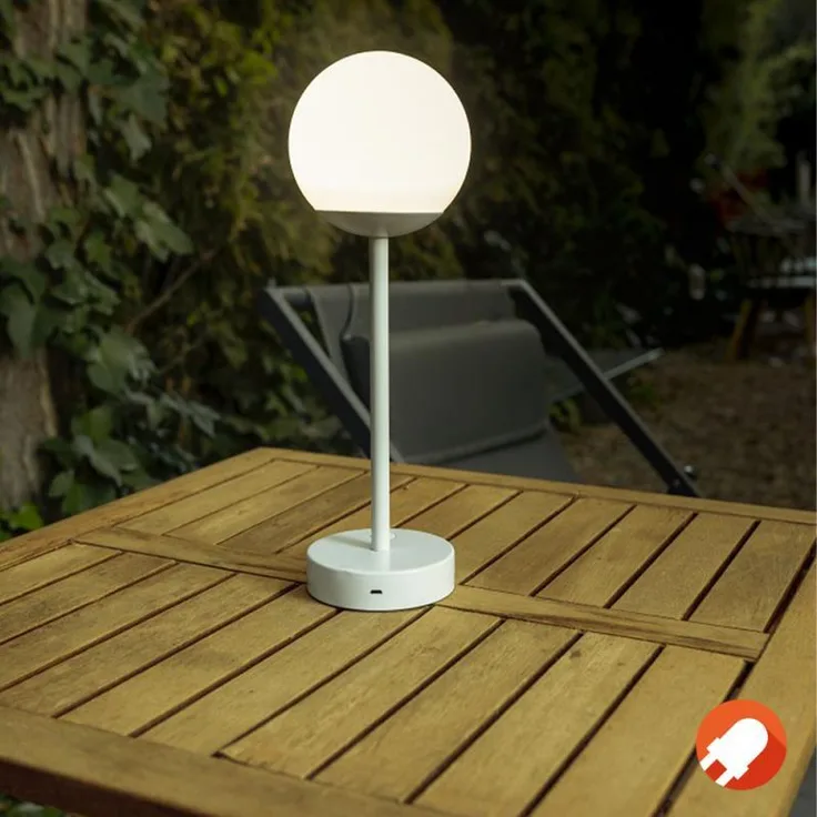 New Garden LED TISCHLAMPE NORAI SLIM 35 messing 3-Touch-Dimmer Akku Innen & Außen IP44