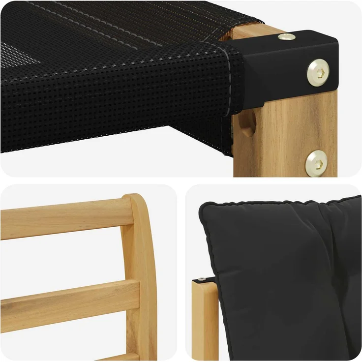 vidaXL Outdoor-Sofagarnitur 6 stk. Weiß und Schwarz 3388734 – Bild 7