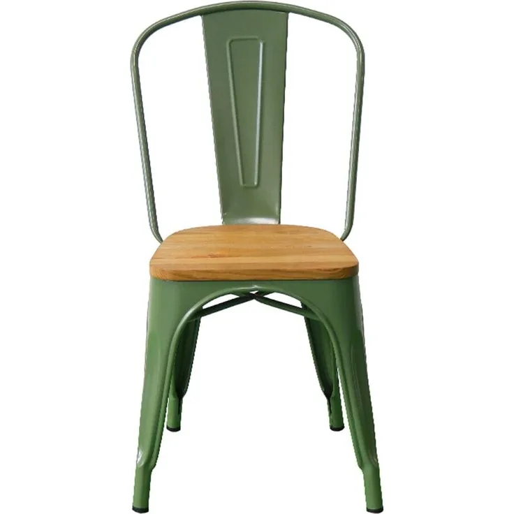 RED DECO Stuhl, Metall Holz, grau, one Size