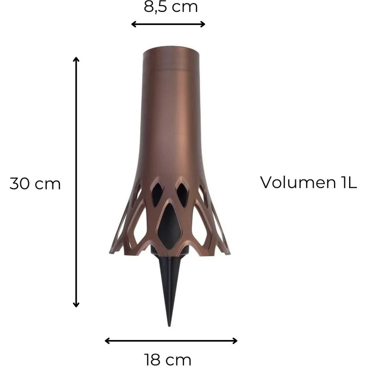 GarPet Blumentopf Grabvase Roseta mit Erdspieß Friedhof Vase Grabschmuck Kunststoff – Bild 2