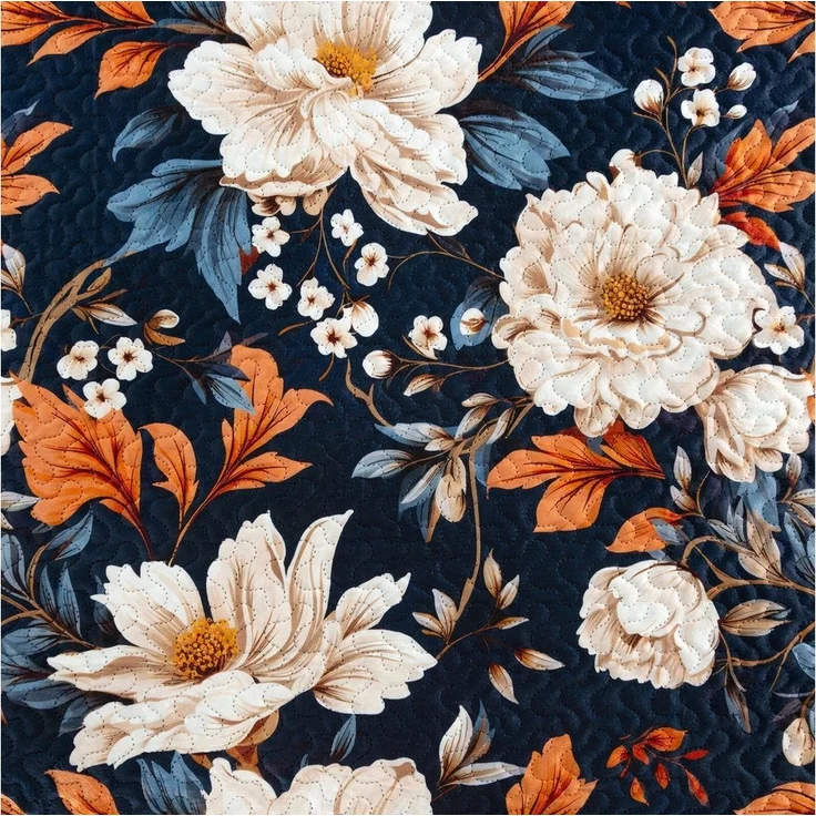 Design91 Bettüberwurf FLOWER Tagesdecke Blumenmuster, Gesteppte Patchworkdecke 170x210 220x240 200x220 – Bild 3