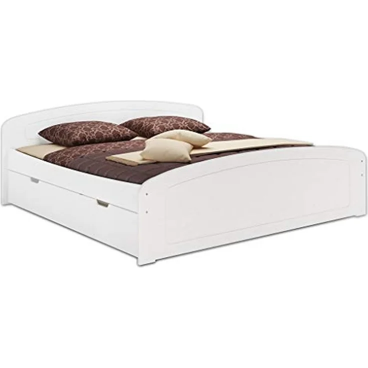 Doppelbett 3 Bettkasten 200x200 Seniorenbett Ehebett Massivholz Kiefer Zubehör wählbar V-60.50-20W ohne Zubehör – Bild 7
