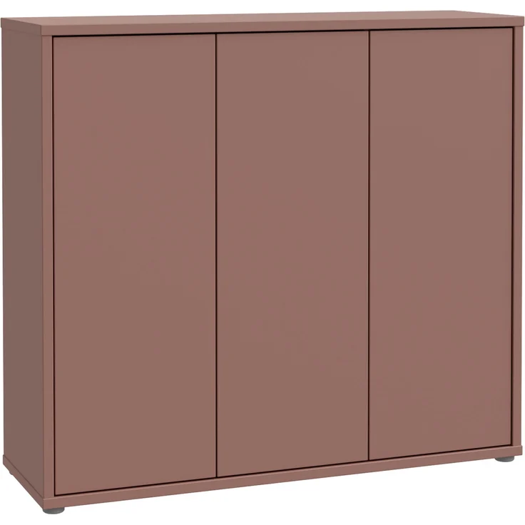 Forte ALICE SPRINGS Schuhschrank 100 110, moderner Flurschrank mit 3 Türen und 8 Einlegeböden, Holzwerkstoff, Terrakotta, 109,2 cm breit x 99,1 cm hoch x 34,9 cm tief – Bild 3