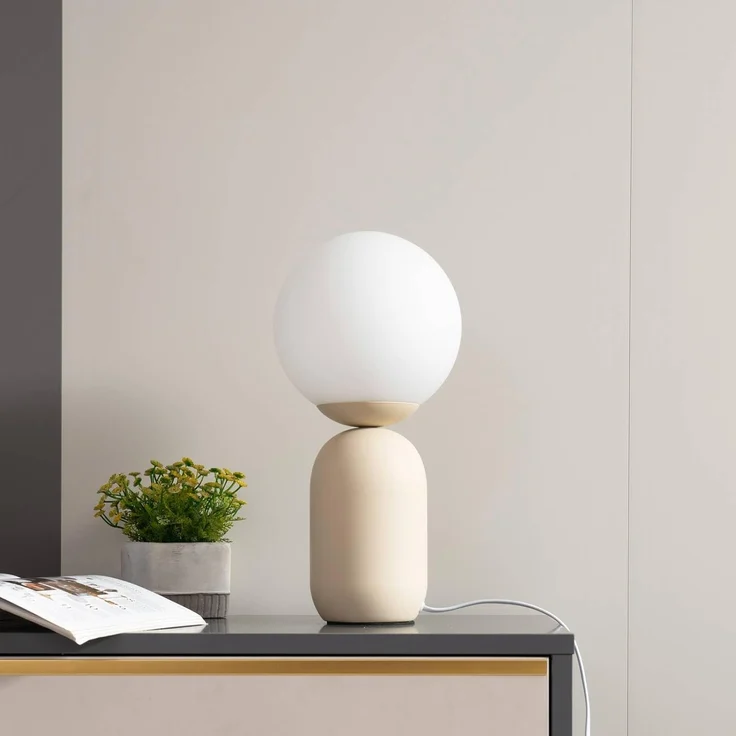 Lindby Tischleuchte Lennes, Glas Weiß IP21, 1 x 15 W LED – Bild 4