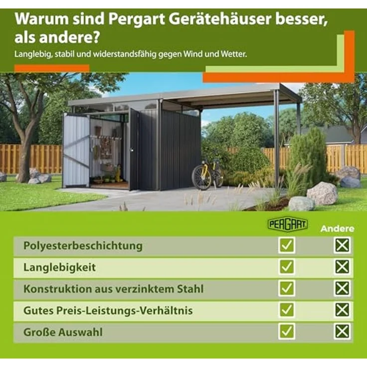 Pergart Gerätehaus Marburg, anthrazit matt – Bild 7