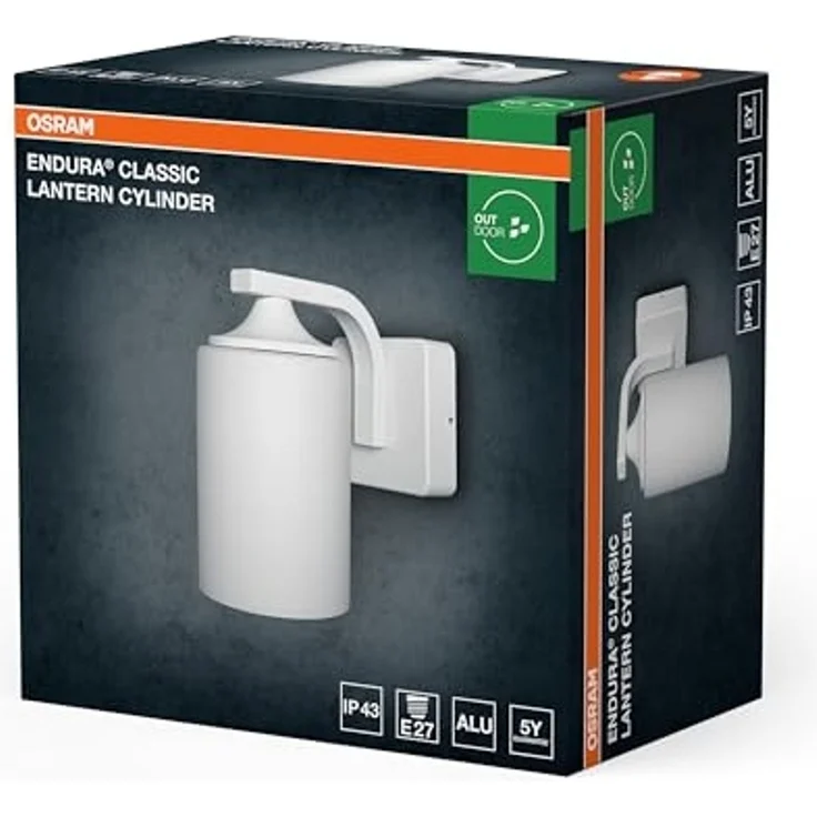 OSRAM LED-Außenwandleuchte, Endura Classic Lantern Cylinder, E27, IP43, weiß – Bild 2