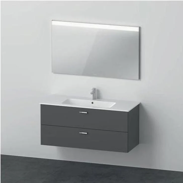 Duravit Badmöbelset XBASE 1230mm, wandhängend mit Spiegel und LED-Randlichtfeld, graphit matt
