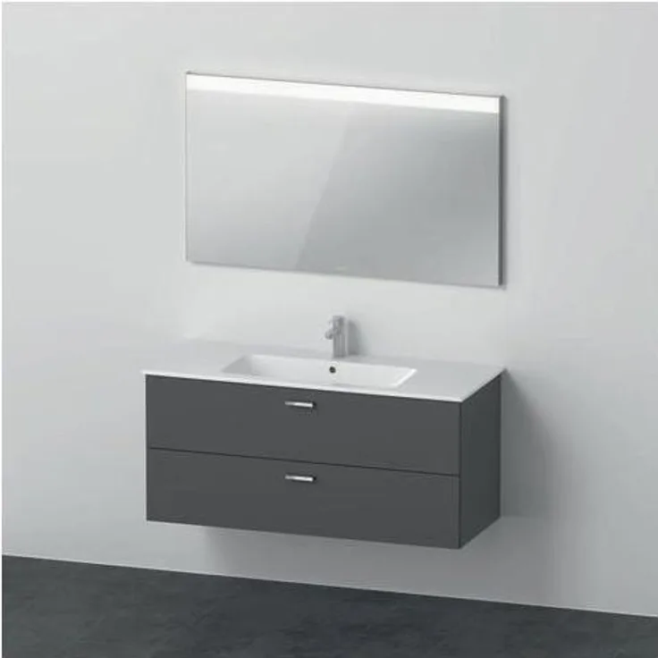 Duravit Badmöbelset XBASE 1230mm, wandhängend mit Spiegel und LED-Randlichtfeld, graphit matt