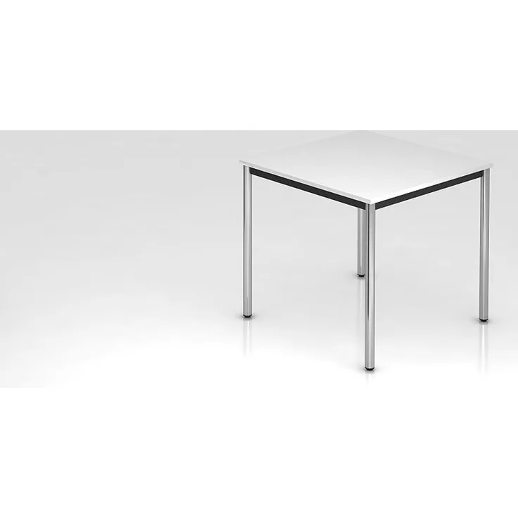 Besprechungstisch DR08 80x80 Buche 4-Fuß Gestellfarbe: Chrom