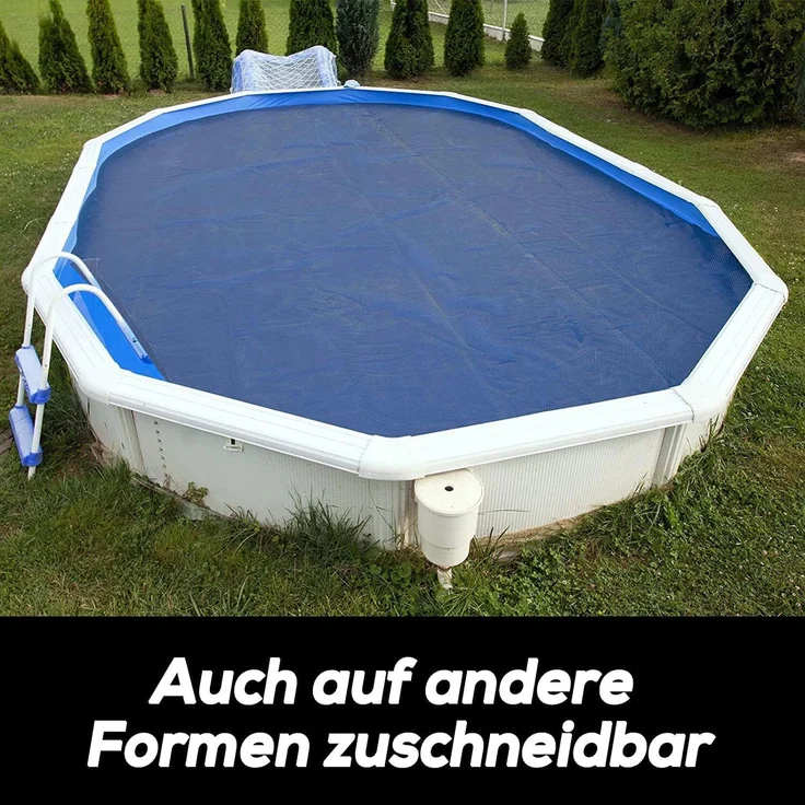Poolpanda Pool Solarfolie 260 x 160 cm Premium rechteckig | schwarz/blau | 400 my | 12 mm Luftblasen – Bild 6