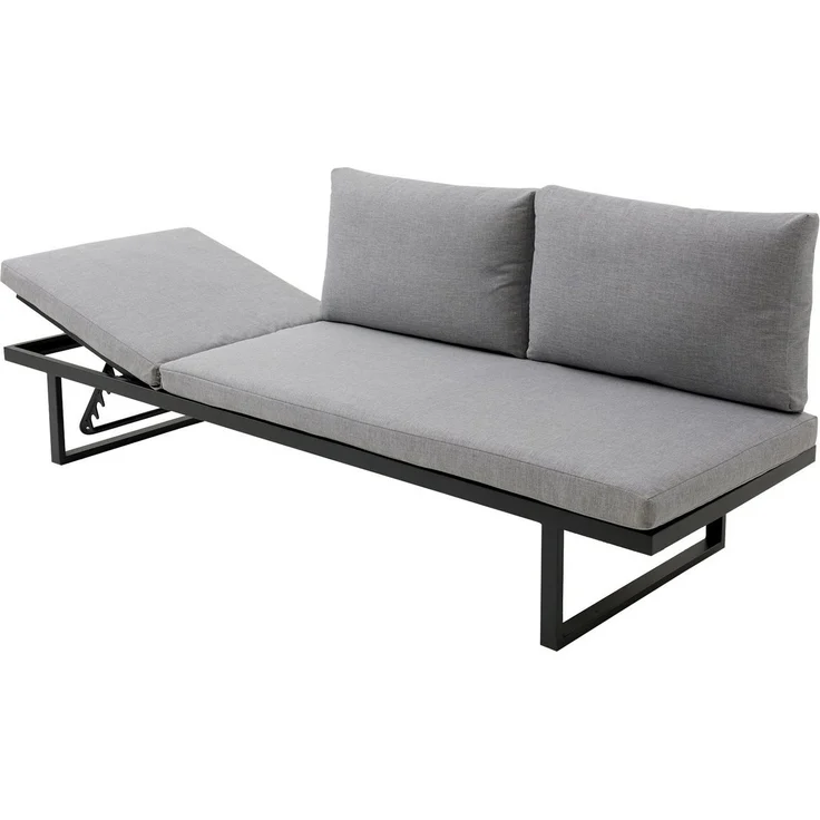 Lounge-Sofa Flin / Burgas, Aluminium, Grau, Schwarz, 207 x 83 x 72 cm – Bild 2
