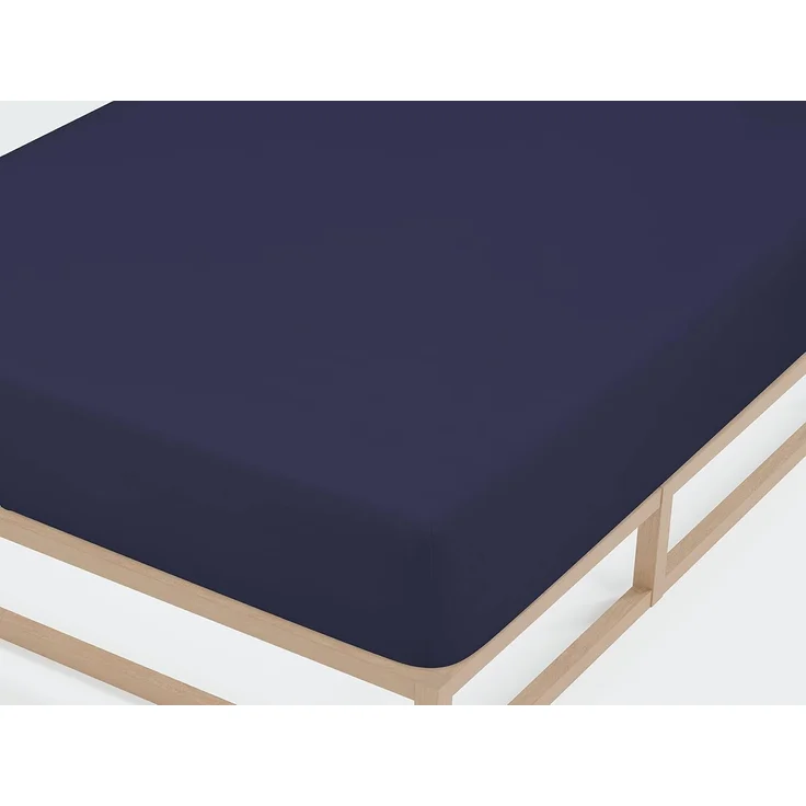Biberna Jersey-Spannbetttuch, 100 % Baumwolle, Marine, 1x 90x190 cm - 100x200 cm – Bild 2