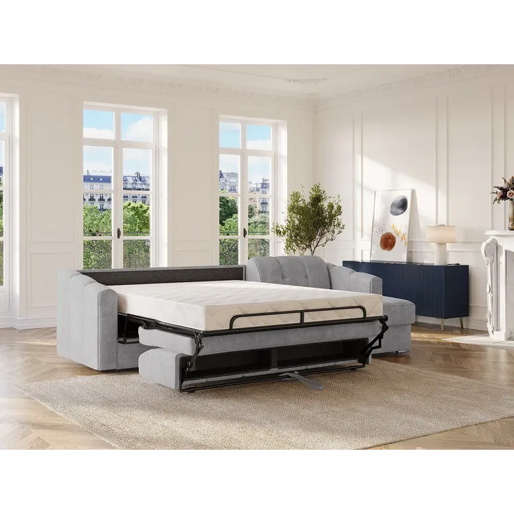 Vente-unique - DARIELO Sofa Stoff Grau - B 223 cm152 cm x H 85 cm x L 275 cm – Bild 3