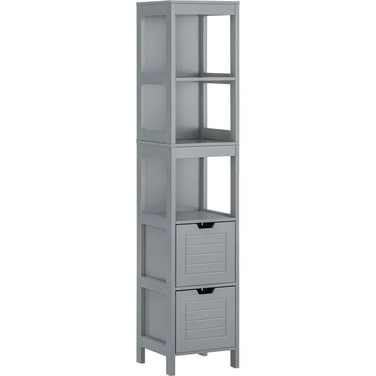 osoltus Badschrank Hochschrank Badregal Hampton 144 cm Grau