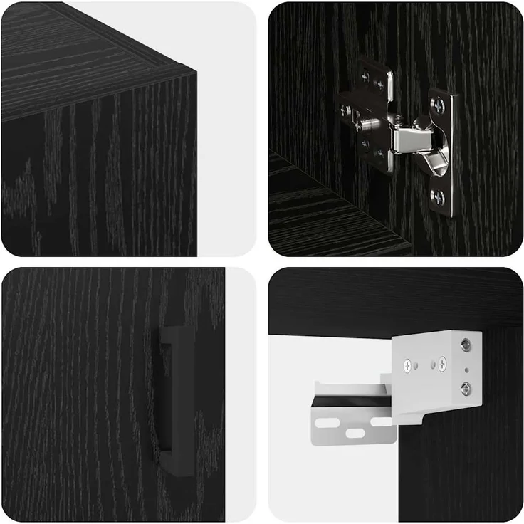 vidaXL Wandschrank Schwarz Eichen-Optik 60 x 31 x 70 cm Holzwerkstoff 879542 – Bild 8