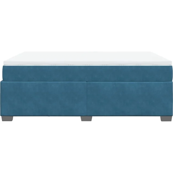 vidaXL Boxspringbett mit Matratze Dunkelblau 140x190 cm Samt 3285285 – Bild 8