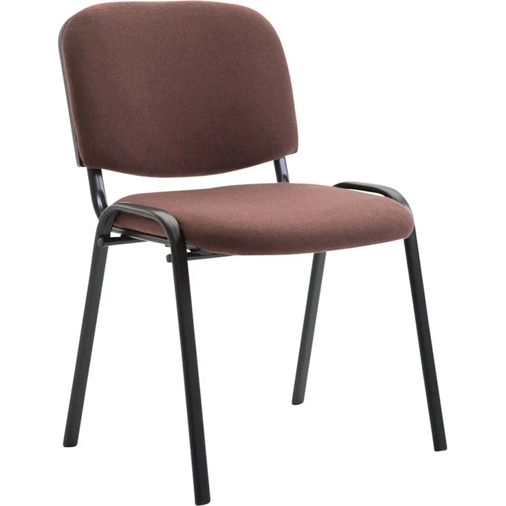 4er Set Besucherstuhl ZAGREB - Stoff Braun 53x53x83 cm | Besucherstühle Konferenzstuhl Wartezimmerstuhl Bürostühle Bürostuhl Konferenzraum Wartezimmer – Bild 2