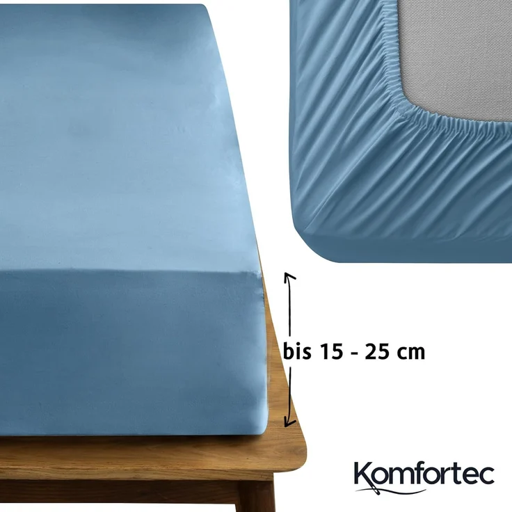Komfortec 2er Pack Jersey Spannbettlaken 140x200 cm, 100% Baumwolle, Doppelpack Spannbettuch – Bild 4