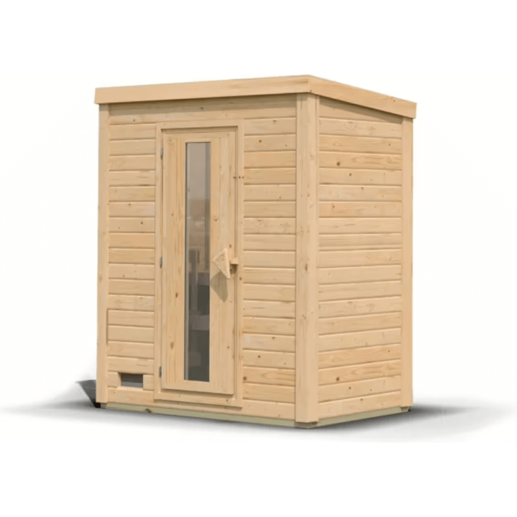 Karibu Sauna Hytti 0 naturbelassen mit 9 kW Ofen mit integrierter Steuerung – Bild 3