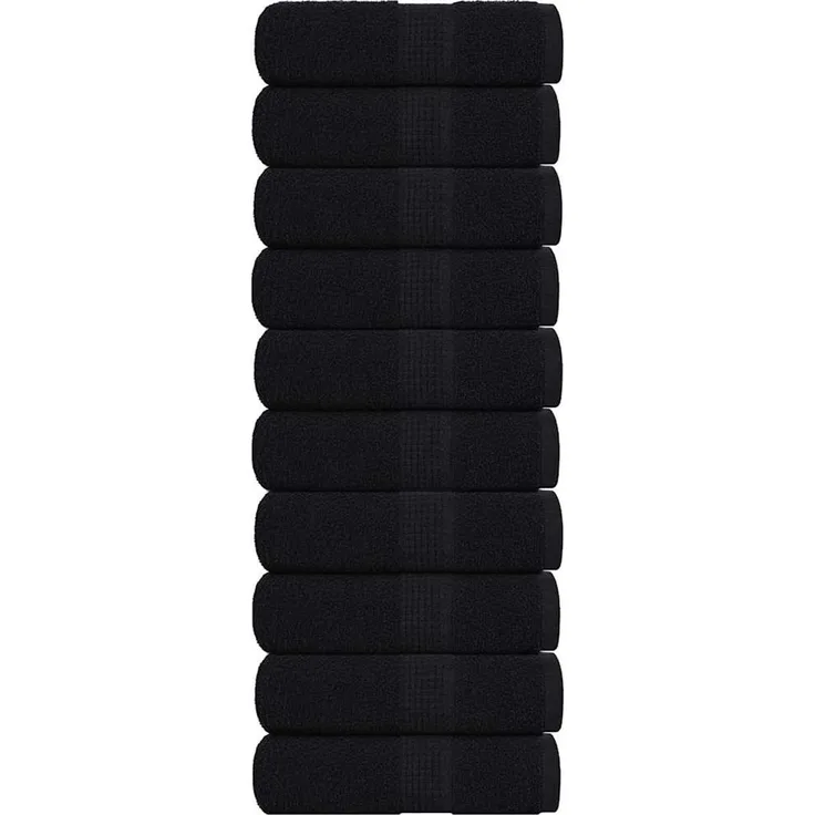 vidaXL Waschtücher FROGN 10 Stk. Schwarz 30x30 cm 360 g/m² 136946