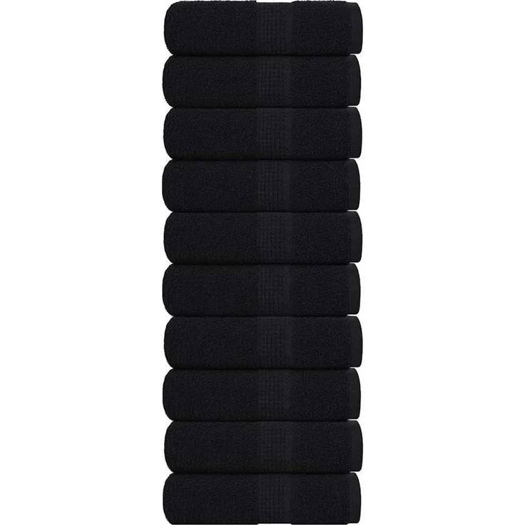 vidaXL Waschtücher FROGN 10 Stk. Schwarz 30x30 cm 360 g/m² 136946 – Bild 1