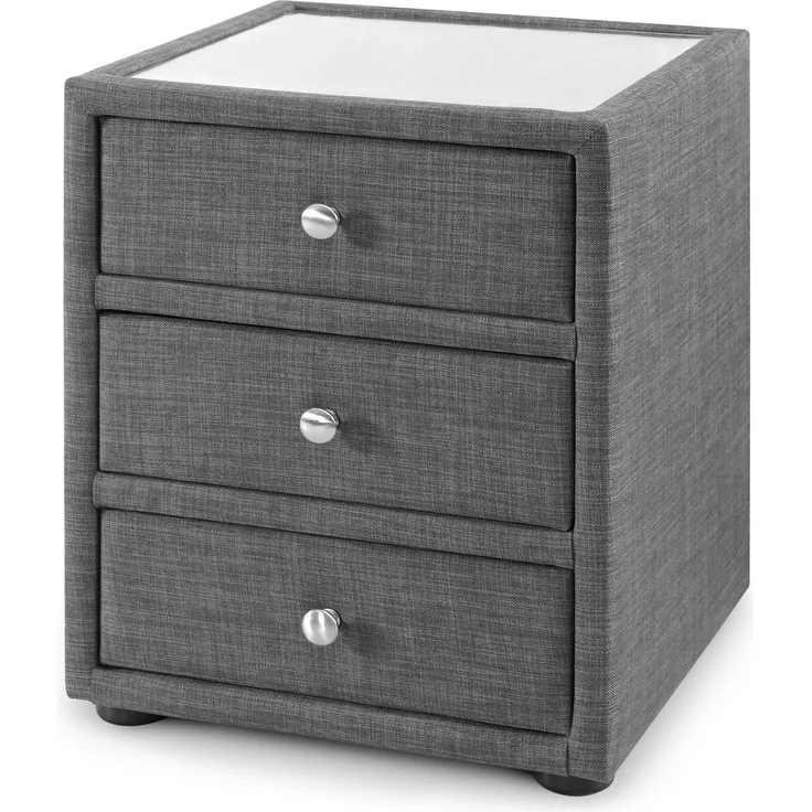 Julian Bowen Sorrento Nachttisch mit 3 Schubladen, grau