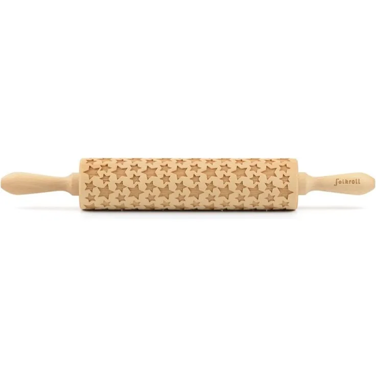 Folkroll 3D-Motiv-Teigrolle 37 cm Sterne