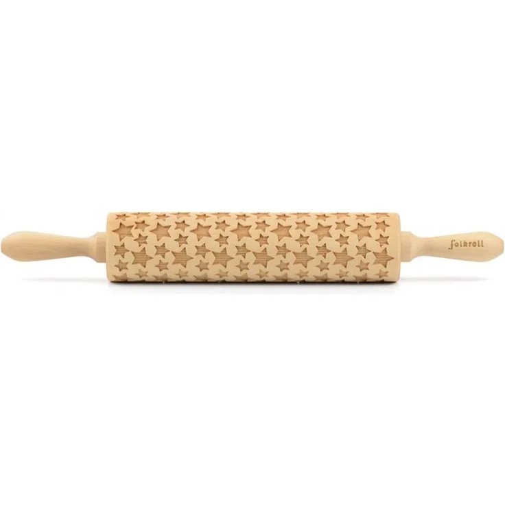 Folkroll 3D-Motiv-Teigrolle 37 cm Sterne