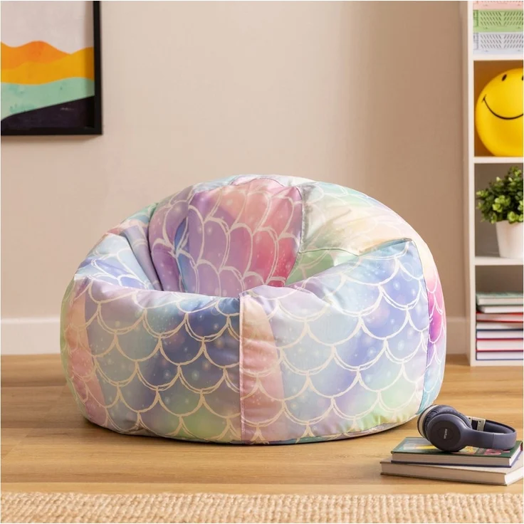 Icon Meerjungfrau Sitzsack Kinder, Webstoff, Sitzsack mit Füllung, Bequemer Kinder Sessel, Kuschelsessel, Lese Sessel, Schlafzimmer, Kinderzimmer, Wohnzimmer – Bild 2