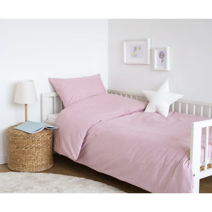 Loolay Bettwäsche Punkte ROSA Altrosa Babybettwäsche Kinderbettwäsche Jugendbettwäsche, Alle gängigen Bettgrößen für Kinder, Jugend und Erwachsene!
